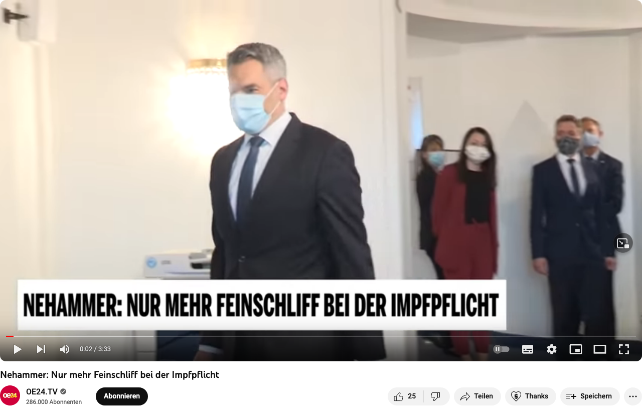 Screenshot der webseite youtube