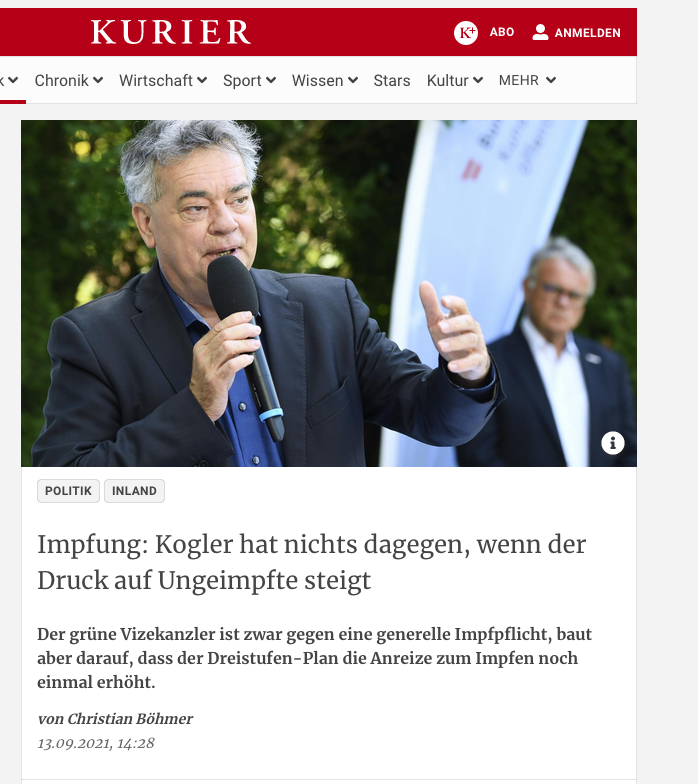 screenshot kurier.at