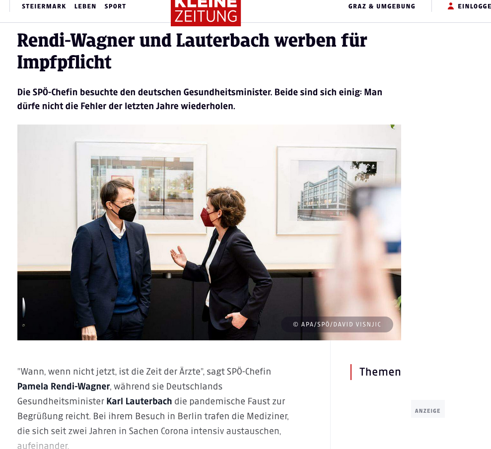 screenshot kleinezeitung.at