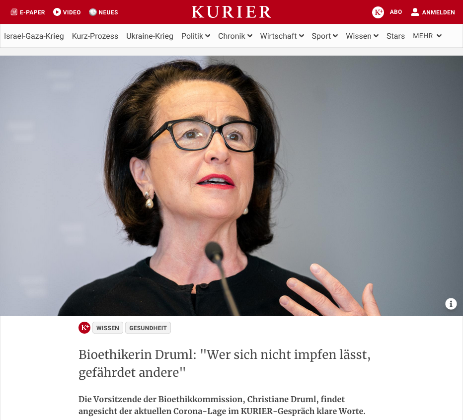screenshot kurier.at